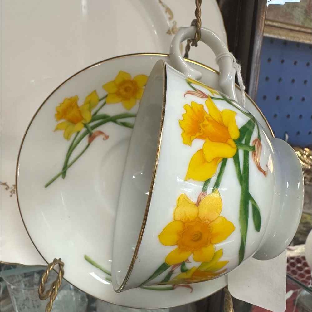 Vintage AVON March Month Floral Teacup and Saucer Set